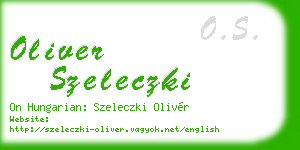 oliver szeleczki business card